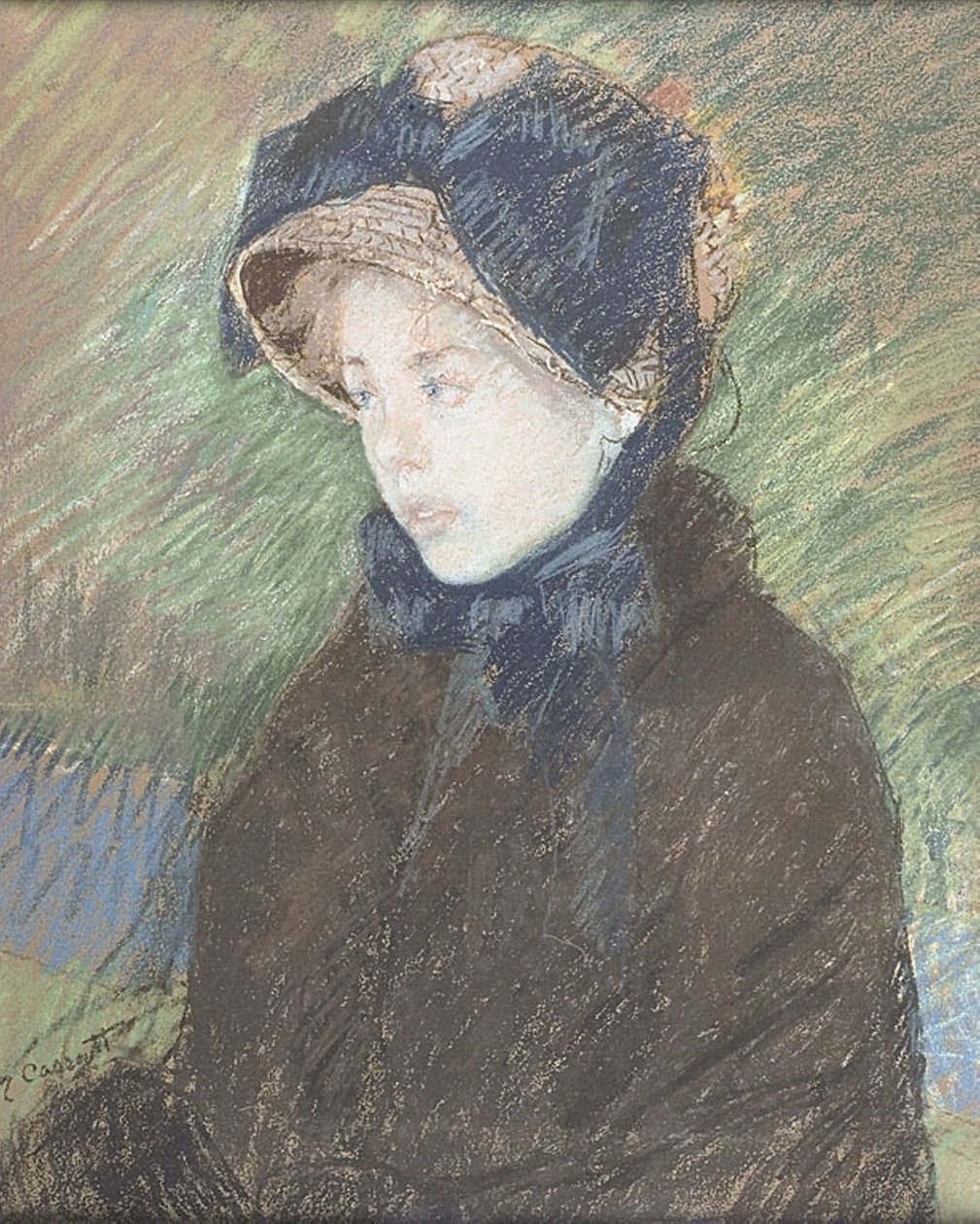 Portrait of a Young Girl, ca. 1880 (pastell på papir) av Mary Stevenson Cassatt