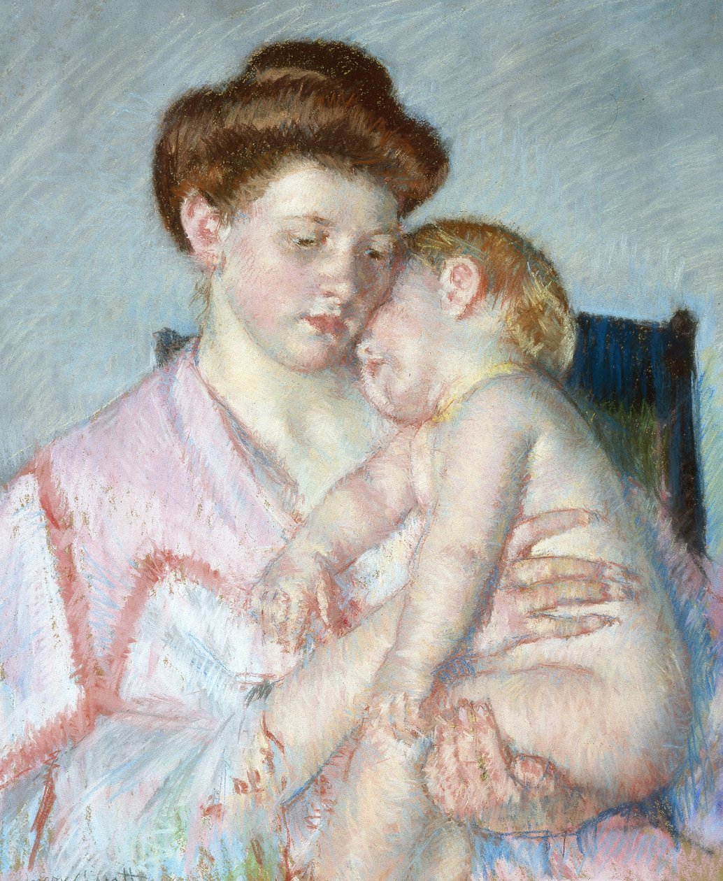 Sleepy Baby, ca. 1910 (pastell på papir) av Mary Stevenson Cassatt