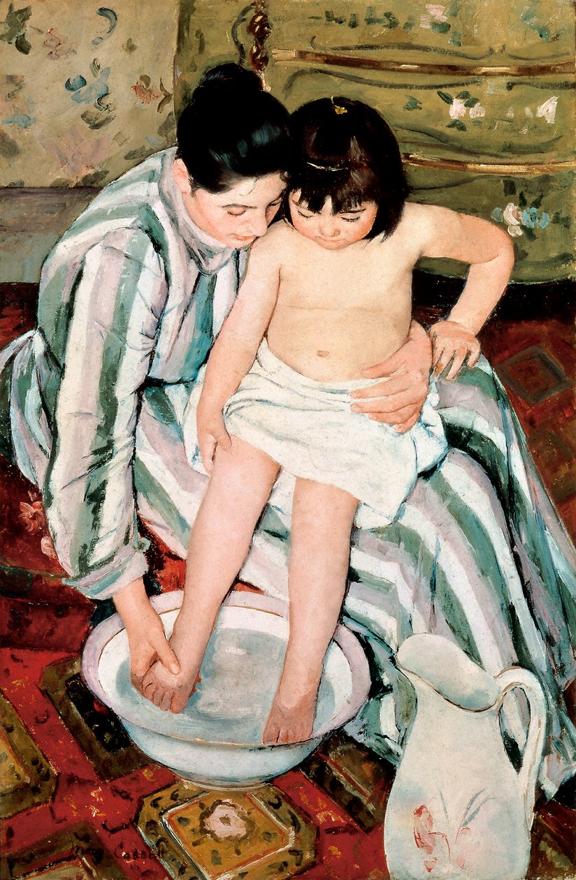 Barnebadet. Maleri av Mary Stevenson Cassatt (1845-1926) av Mary Stevenson Cassatt