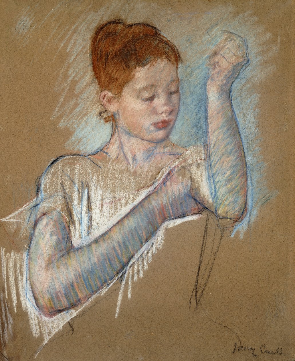 De lange hanskene, 1889 av Mary Cassatt