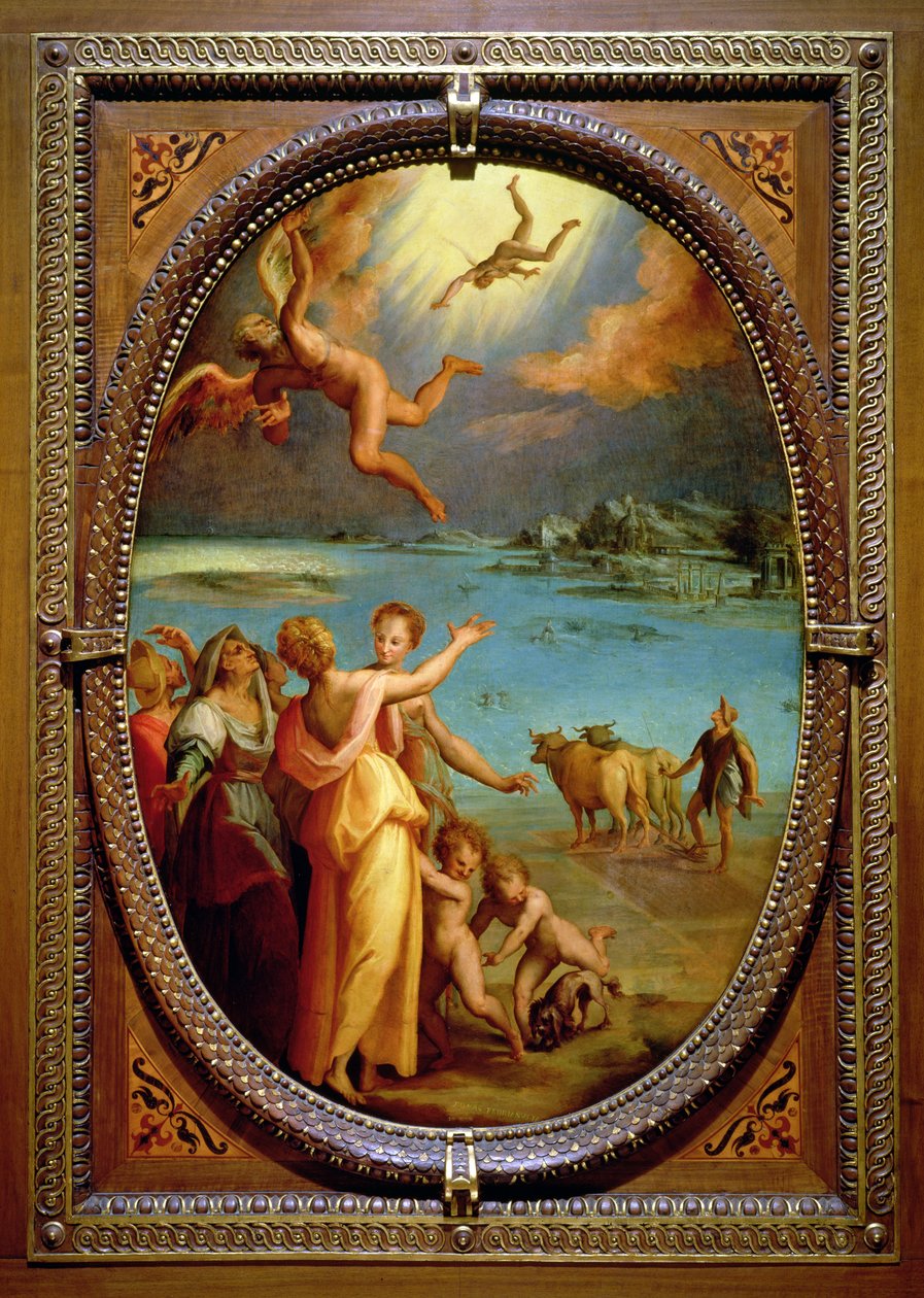 The Fall of Icarus, 1572 (olje på skifer) av Maso da San Friano