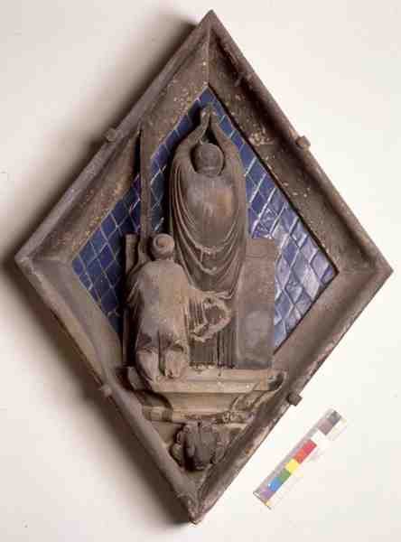 Eukaristien, relieffliser fra Campanile (marmor og keramikk) av Maso di Banco