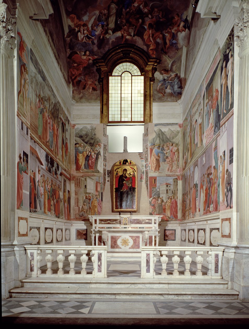 Generell utsikt over kapellet av Filippino Lippi