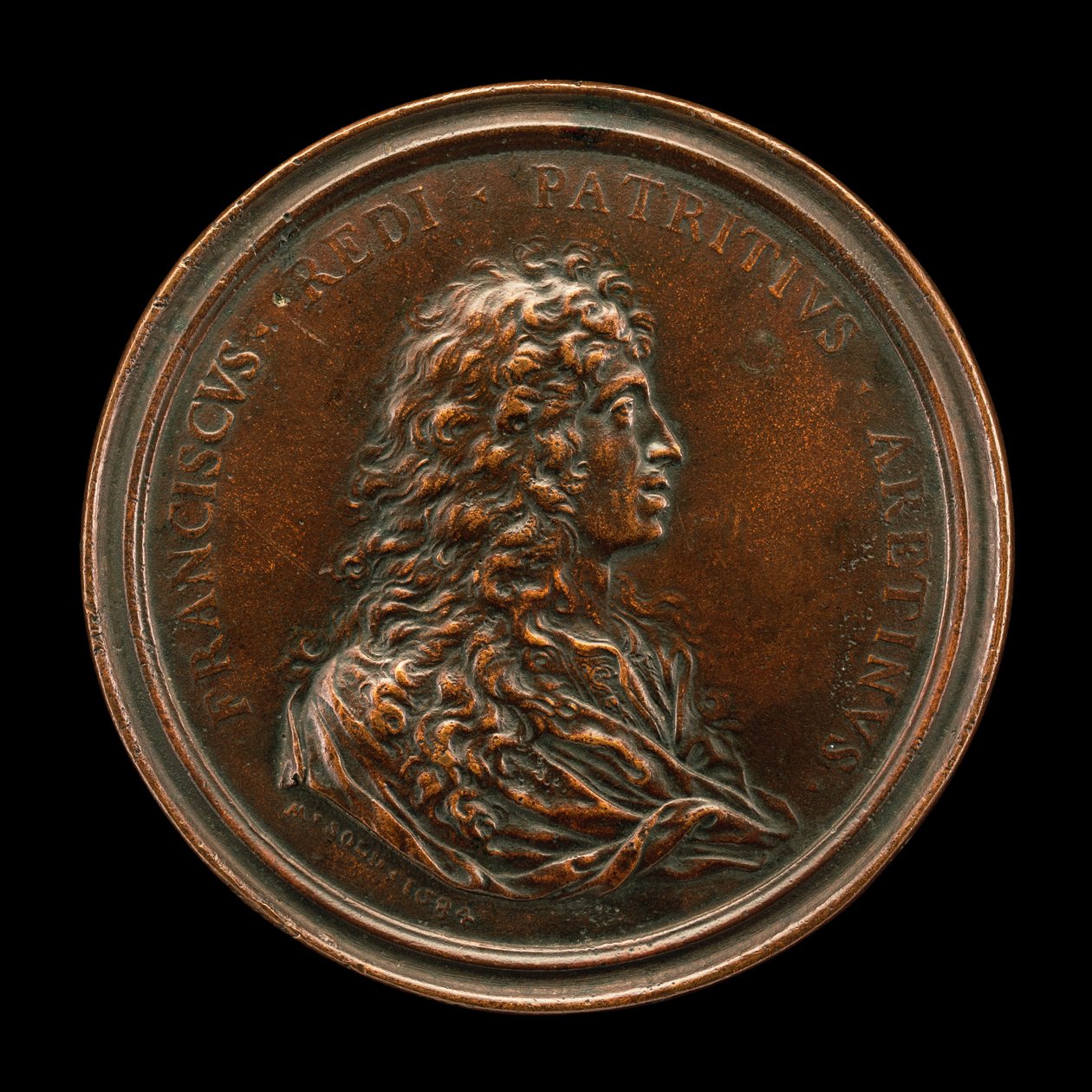 Francesco Redi, 1626-1697, lege og vitenskapsmann [forside], 1684. av Massimiliano Soldani