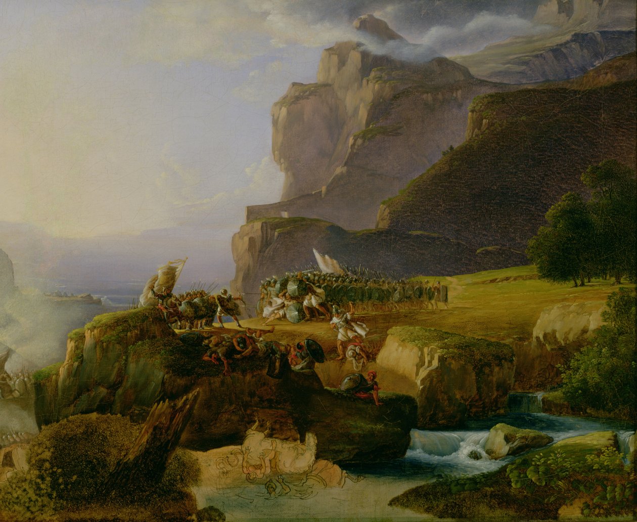 Slaget ved Thermopylae i 480 f.Kr., 1823 av Massimo Taparelli d