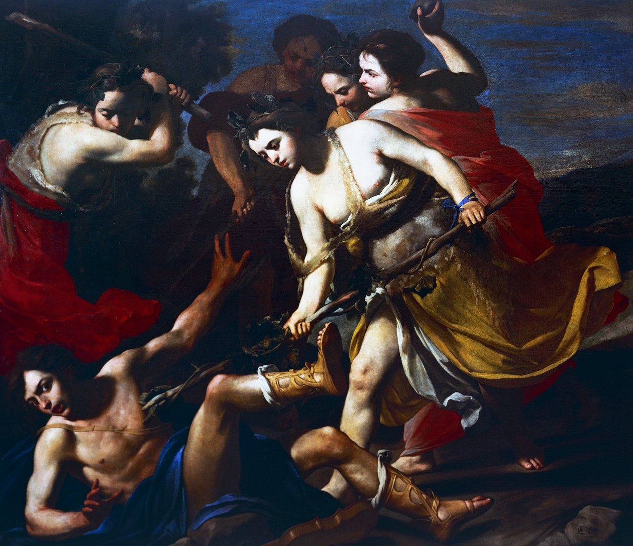 Orfeus slått av Bacchantes av Massimo Stanzione