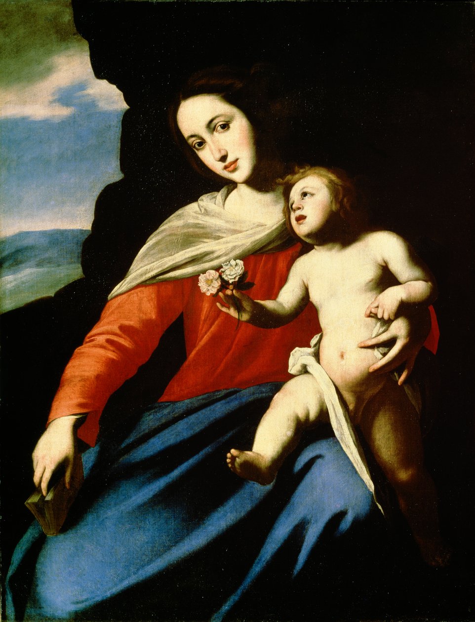 Jomfru og barn, tidlig på 1640-tallet av Massimo Stanzione