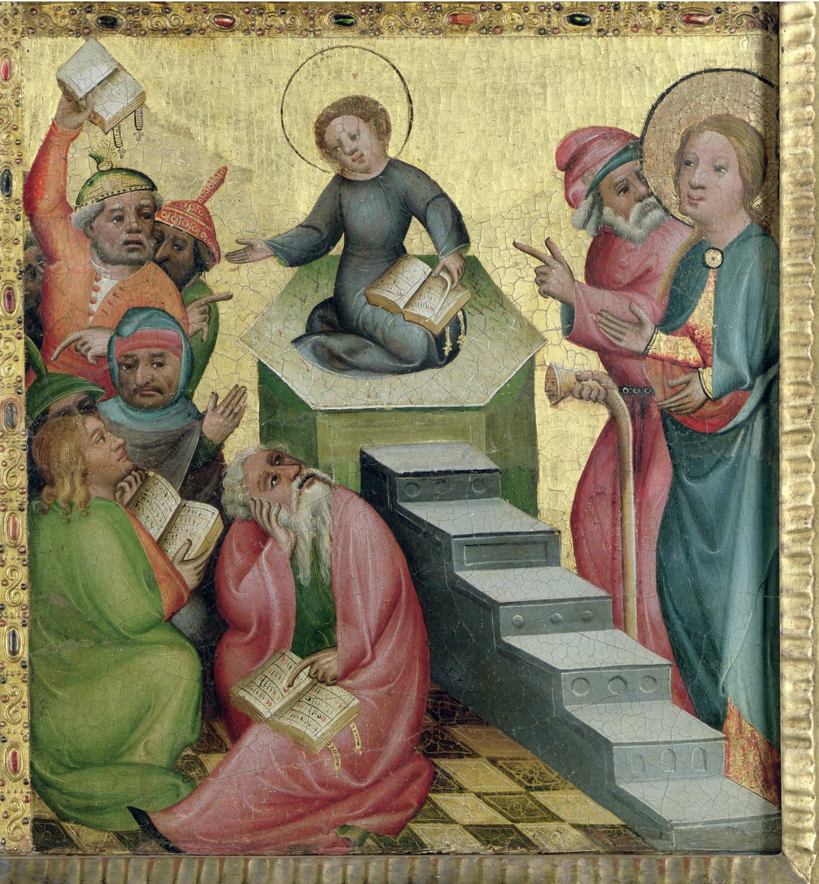 Dispute with the Doctors, 140010 (tempera på eik) av Master Bertram of Minden