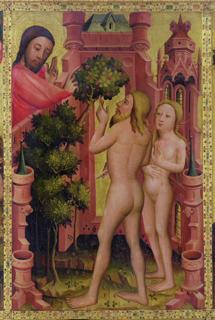 Kunnskapens tre, detalj fra Grabow-altertavlen, 1379-83 (tempera på panel) av Master Bertram of Minden