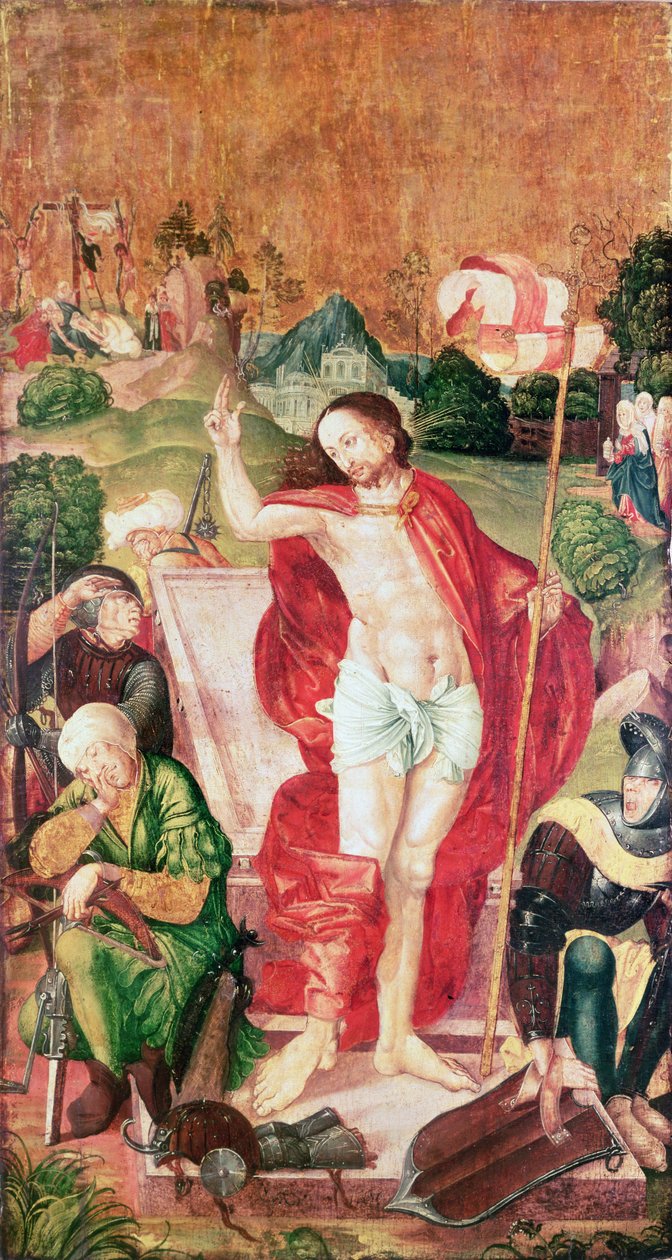 The Resurrection (tempera på panel) av Master M.S.