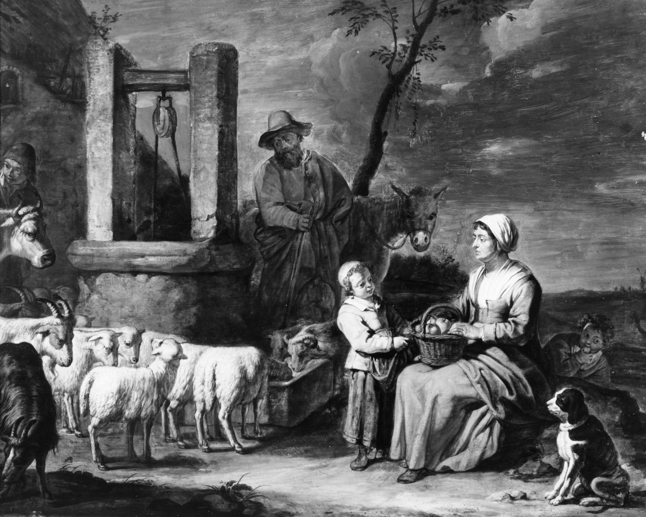 Bondefamilie på en brønn av Master of the Béguins