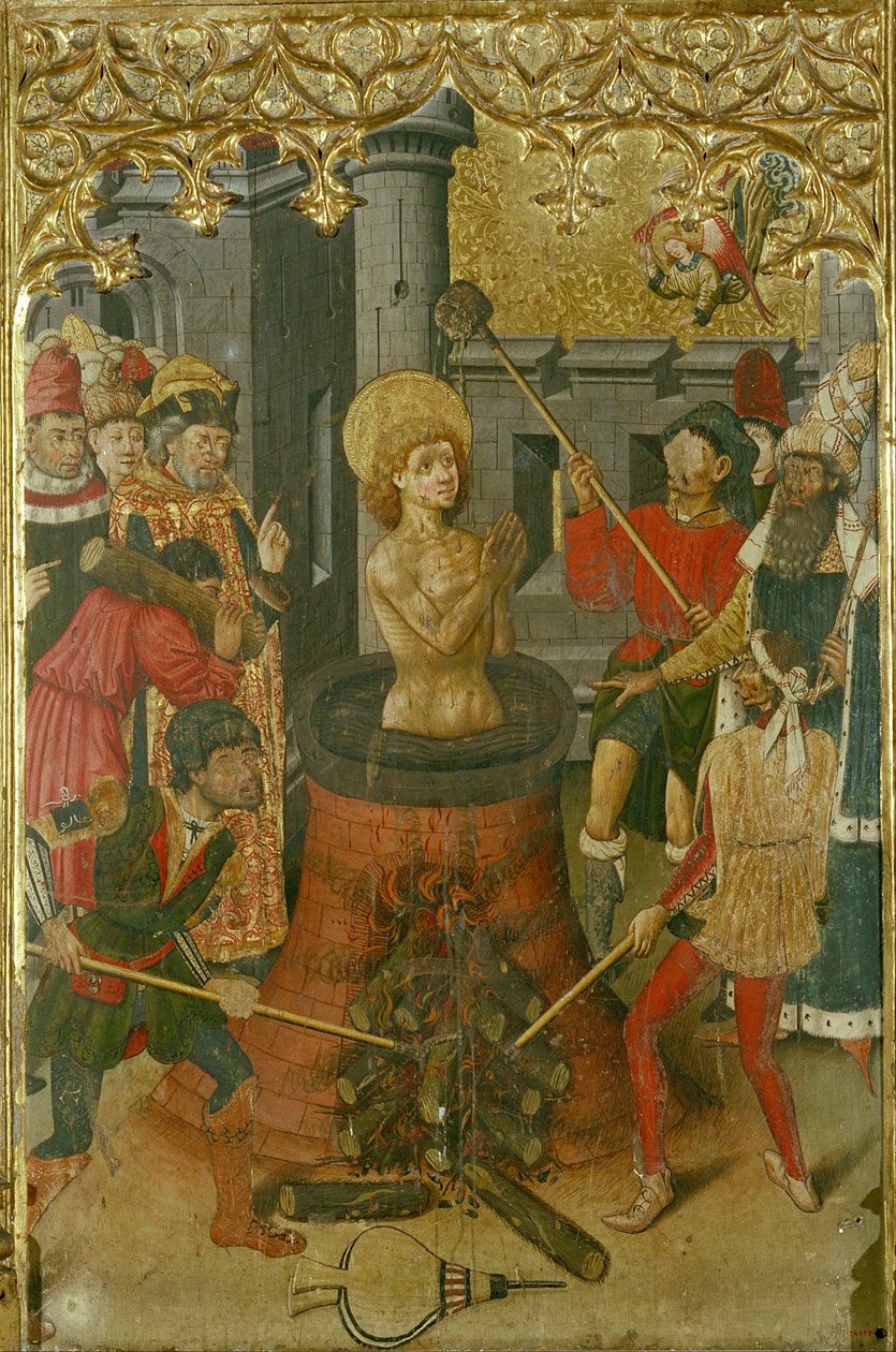 Martyrdøden til den hellige Johannes evangelisten av Master of Aiguatèbia