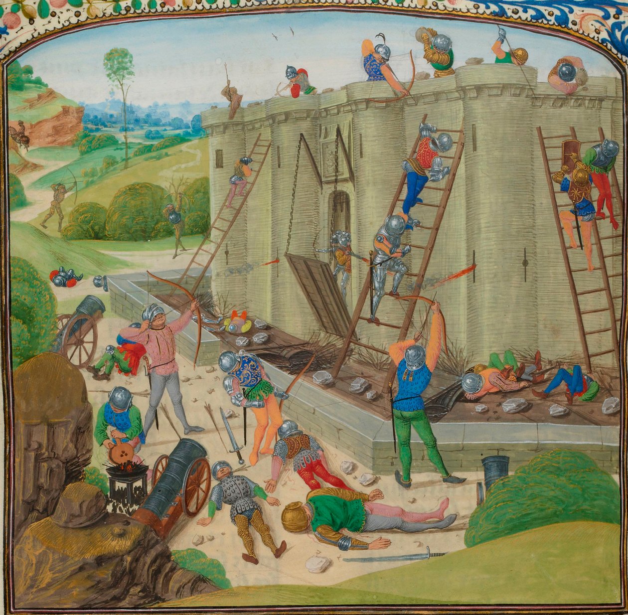 De eldste kjente representasjonene av slottet illustrerer beleiringen av Brest av hertugen av Lancaster i 1386. av Master of Anthony of Burgundy
