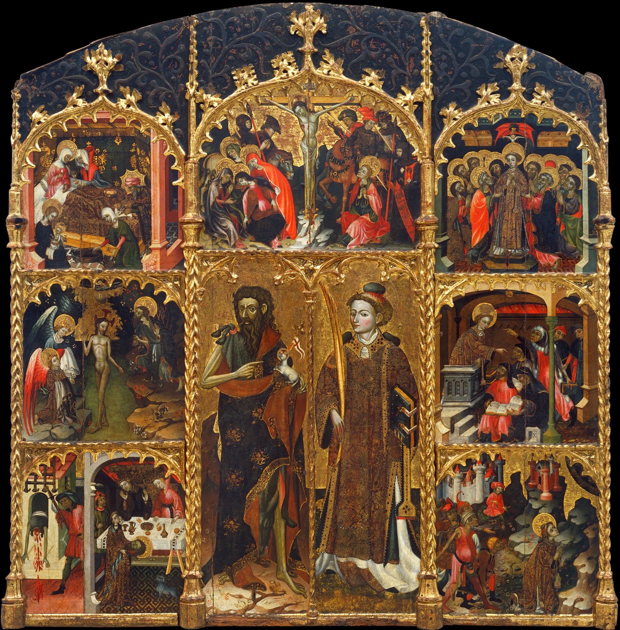 Altertavle av døperen Johannes og Stefanus av Master of Badalona