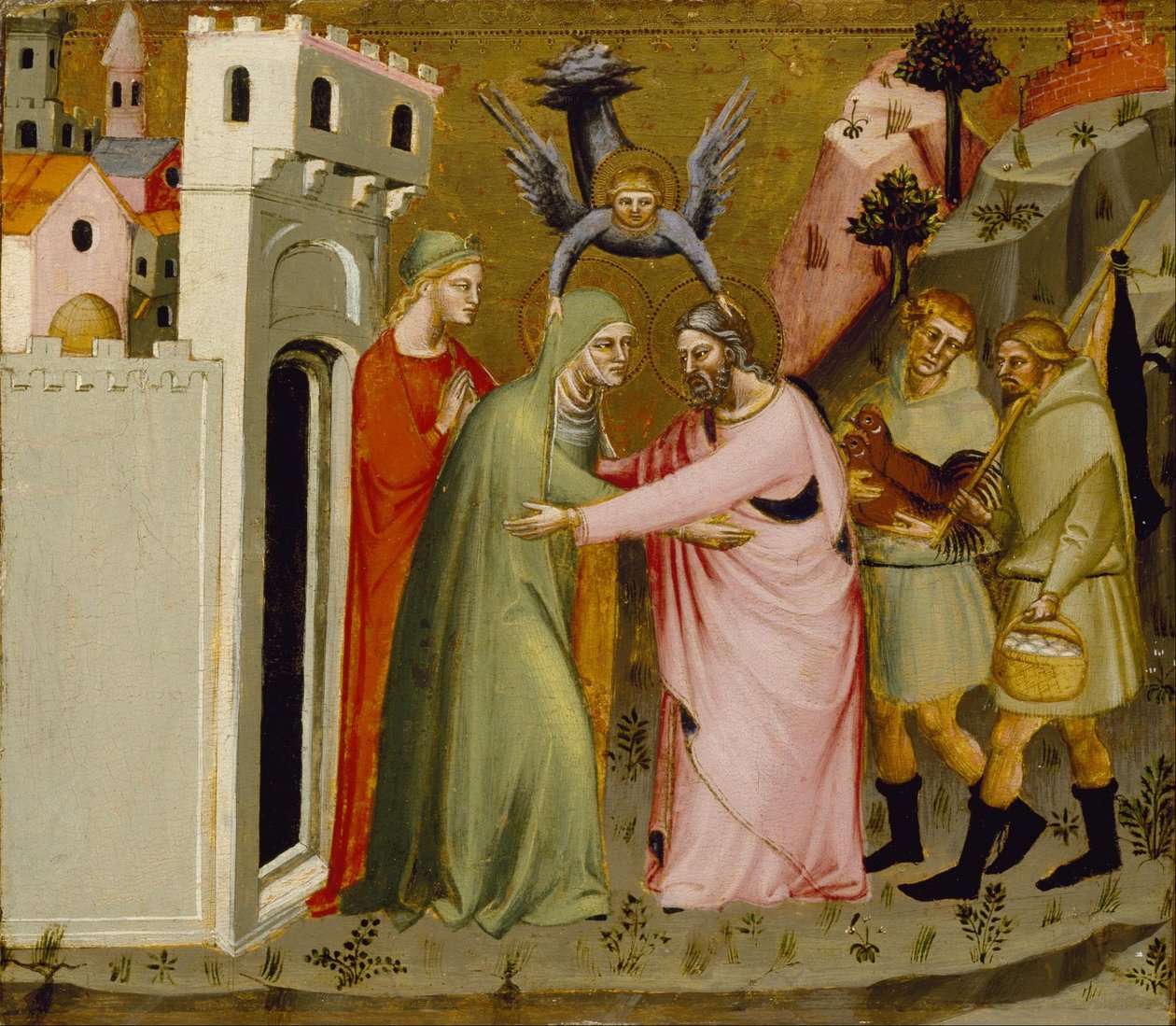 Møtet mellom Anna og Joachim ved Golden Gate av Master of Golden the Gate