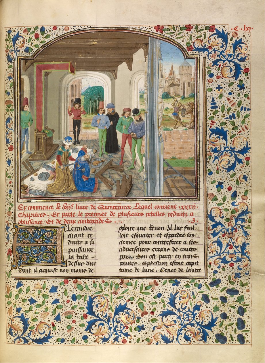Alexander kjemper med en løve og dreper Clitus av Master of Jardin