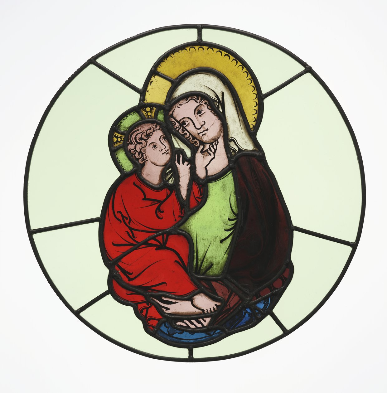 The Virgin and Child, ca. 1335 (pottemetall, fargeløst glass, oksidmaling, sølvbeis og bly kom) av Master of Klosterneuburg