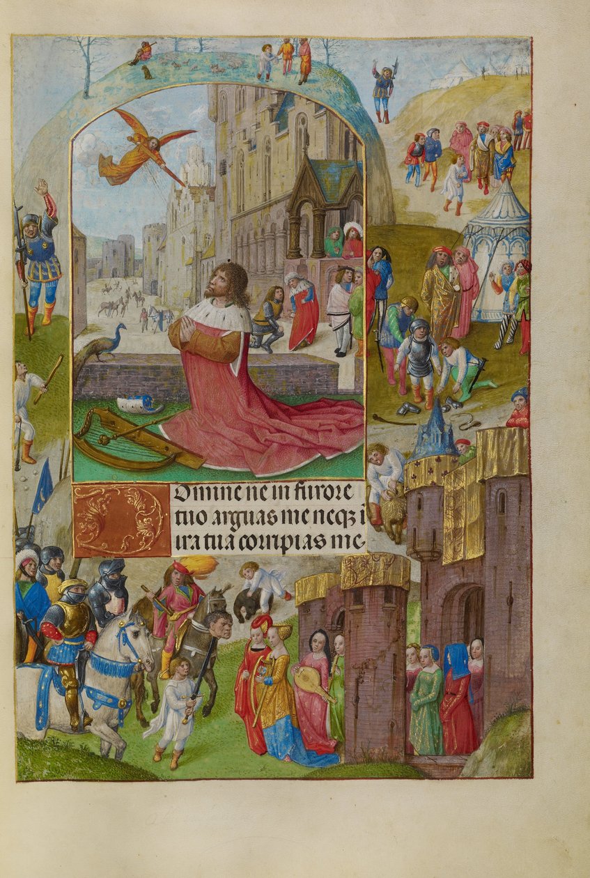 David i bønn av Master of Lübeck the Bible