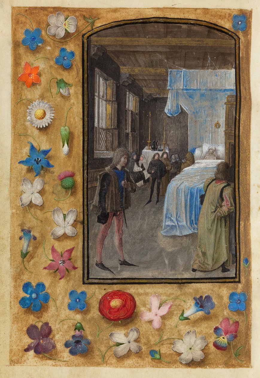 Dø i sengen i William Hastings timebok av Master of Mary of Burgundy