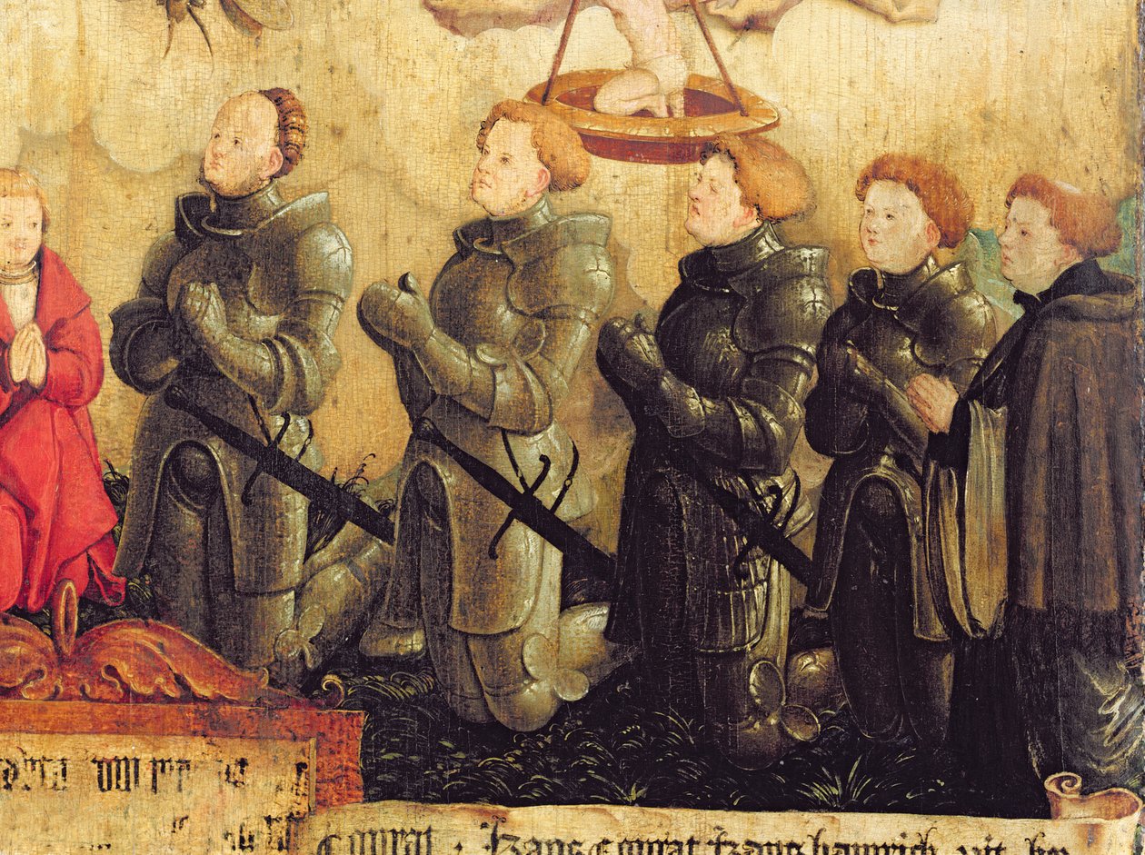 Kneeling Knights, detalj fra The Holy Trinity av Master of Messkirch