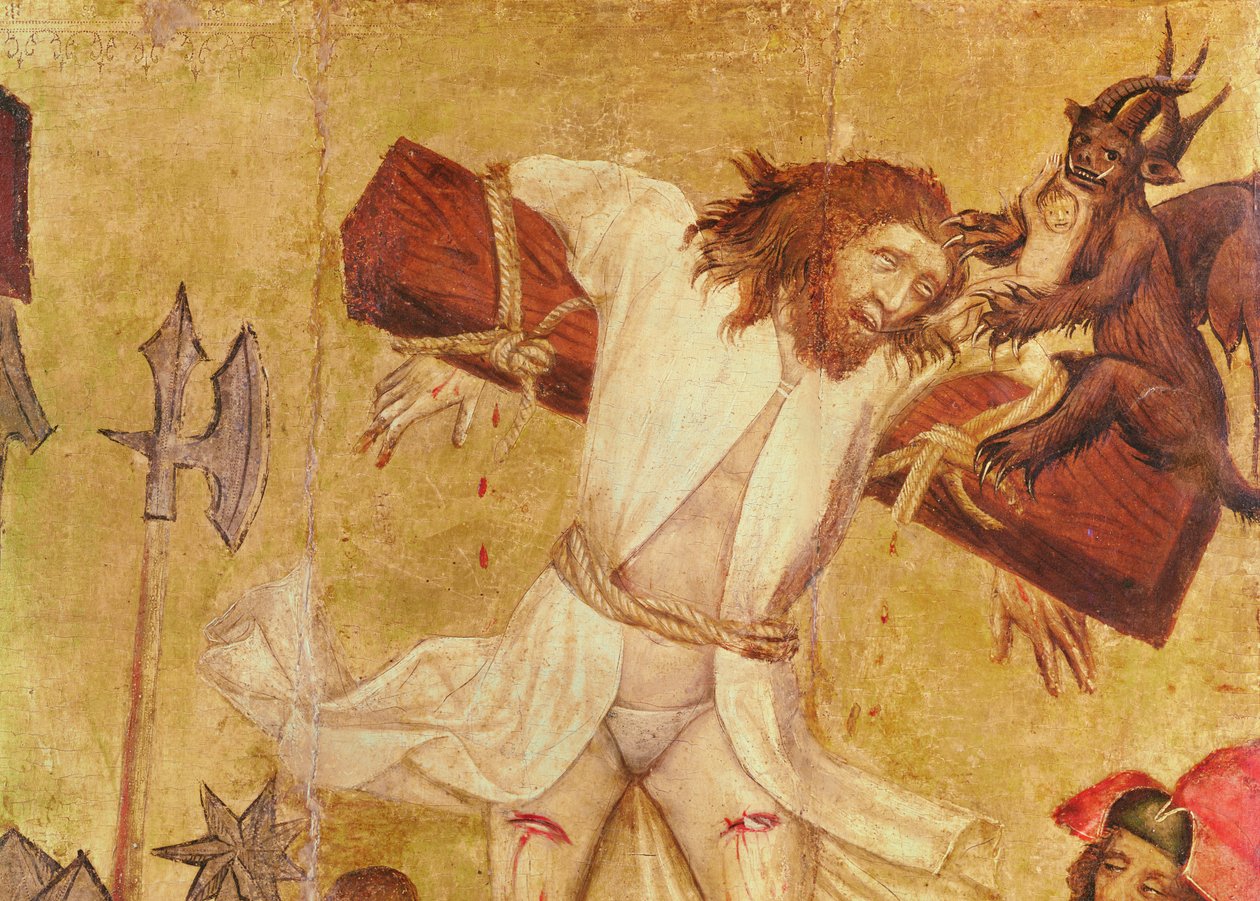 The Crucifixion, ca. 1420 (detalj) (tempera på tre) av Master of Raigern