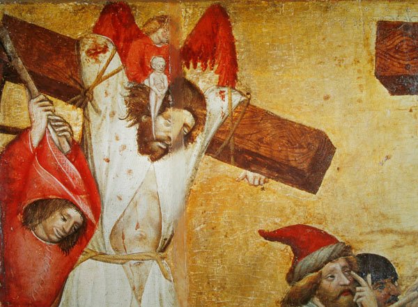The Crucifixion, ca. 1420 (detalj) (tempera på tre) av Master of Raigern