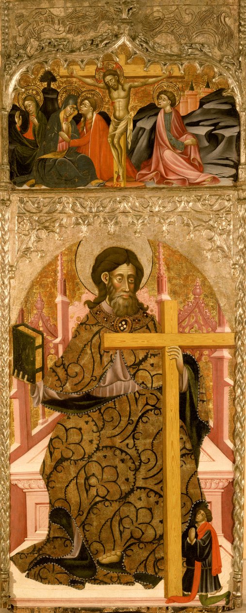 St. Filip og en giver overvunnet av korsfestelsen (olje og tempera på panel) av Master of Retascón