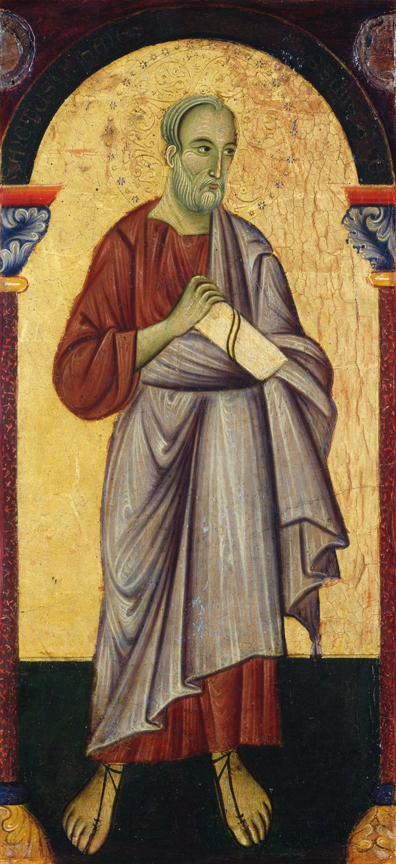 Den hellige Johannes evangelisten av Master of Saint Francis