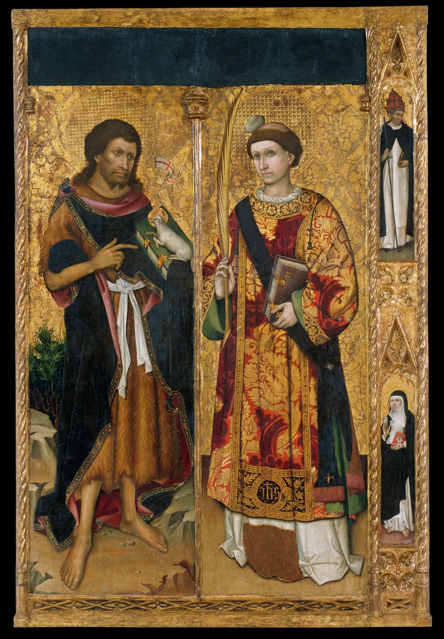 Johannes døperen og den hellige Stephen av Master of Saint John and Saint Stephen