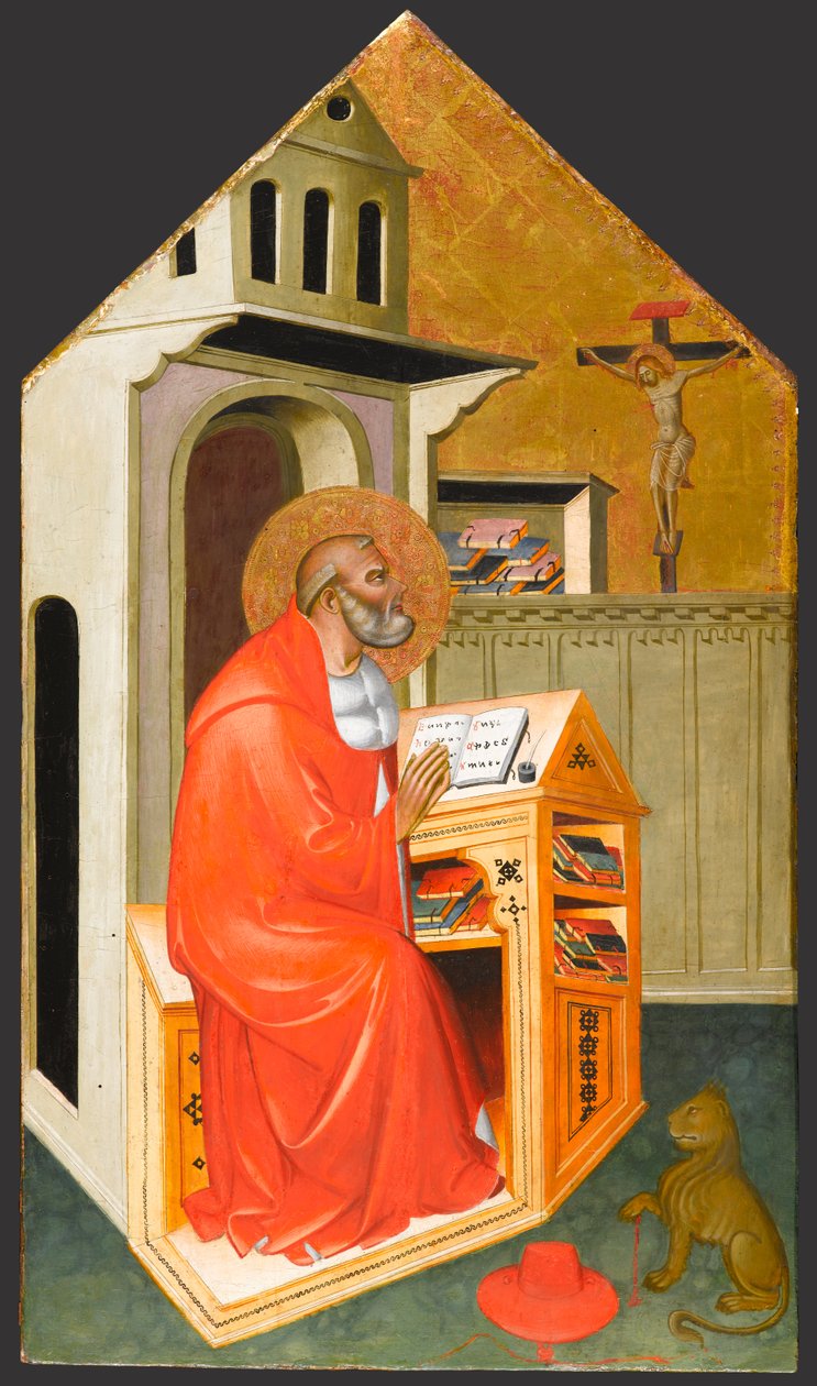 St. Hieronymus i hans studie, ca. 1390-1400 av Master of San Jacopo a Mucciana