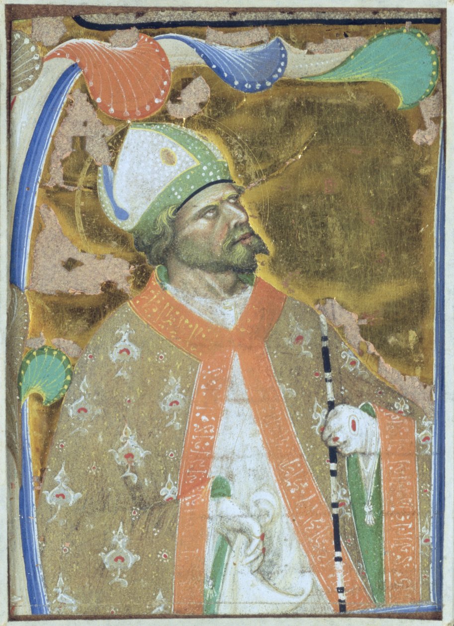 En biskopshelgen av Master of San Michele of Murano