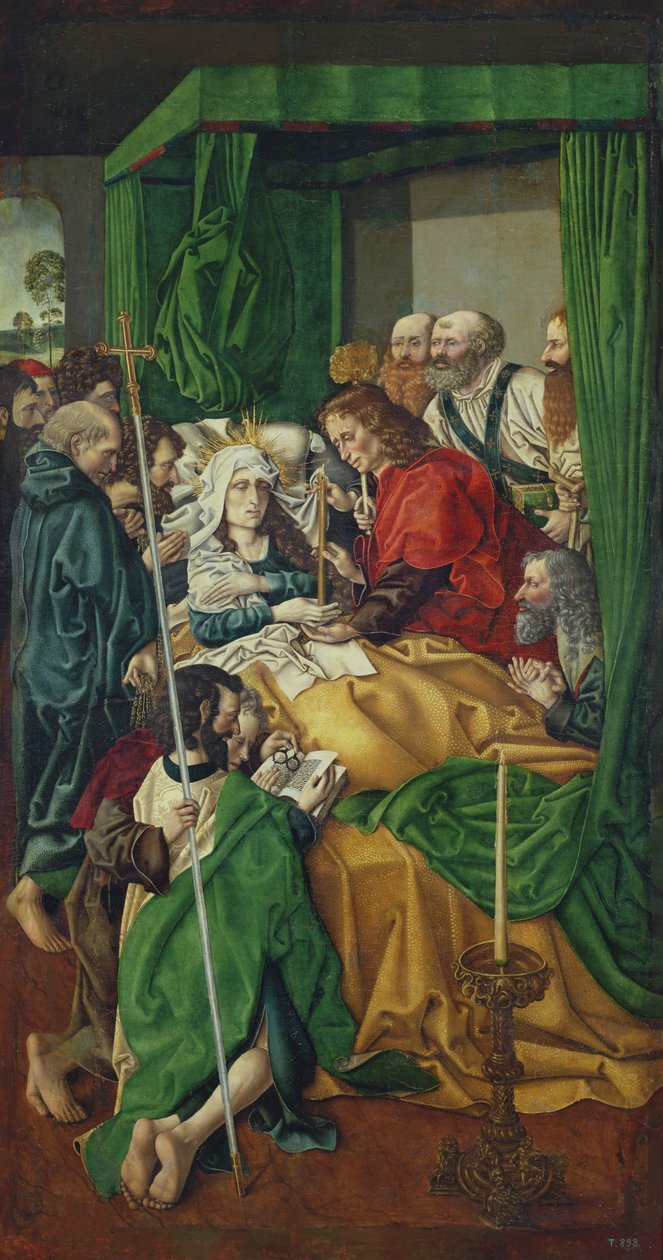 Death of the Virgin (olje på panel overført til lerret) av Master of Sisla