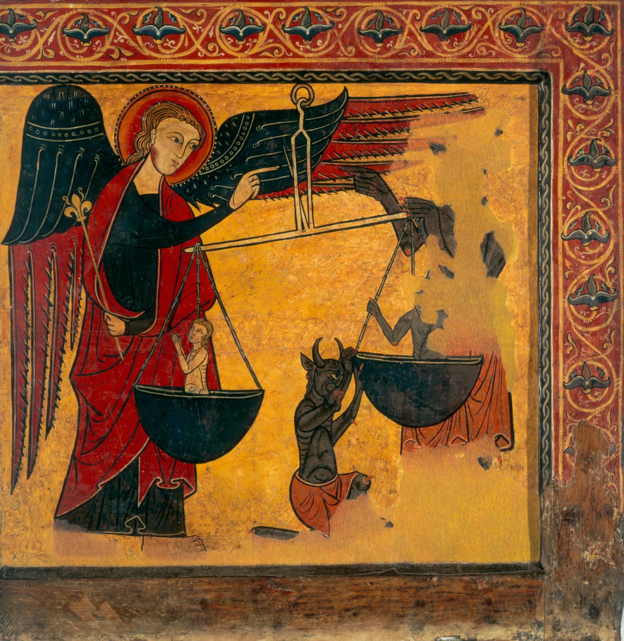 Saint Michael Weighing Souls av Master of Soriguerola