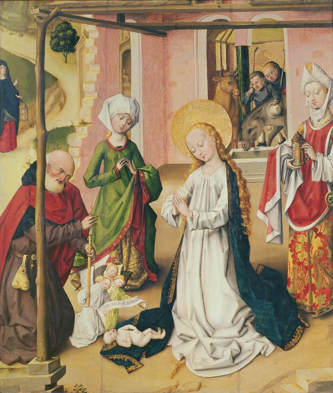 Spedbarnets tilbedelse, ca. 1500 av Master of St. Bartholemew