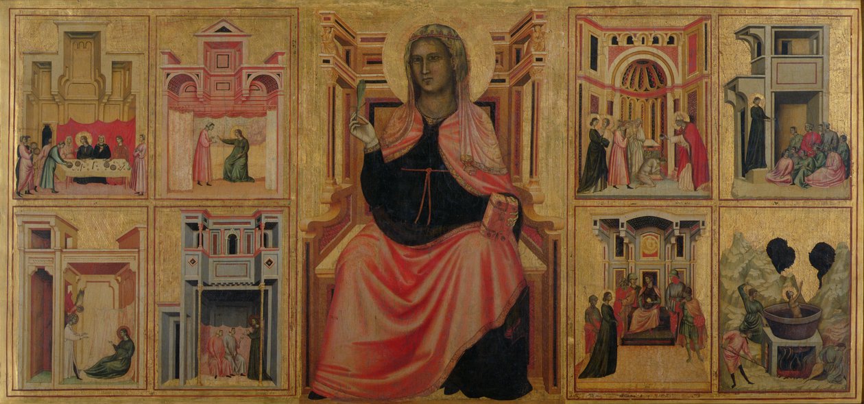 St. Cecilia og scener fra hennes liv, ca. 1304 (tempera på panel) av Master of St. Cecilia