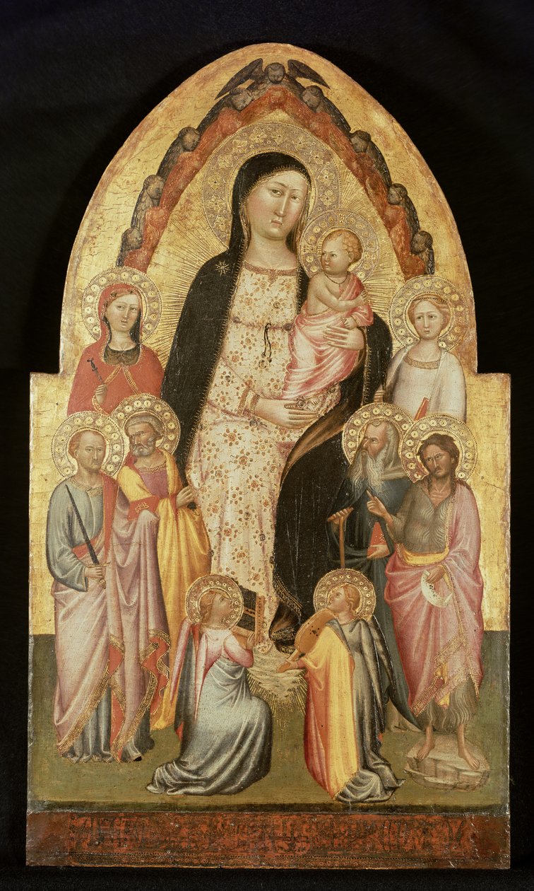 Madonna og Child Enthroned av Master of St. Verdiana