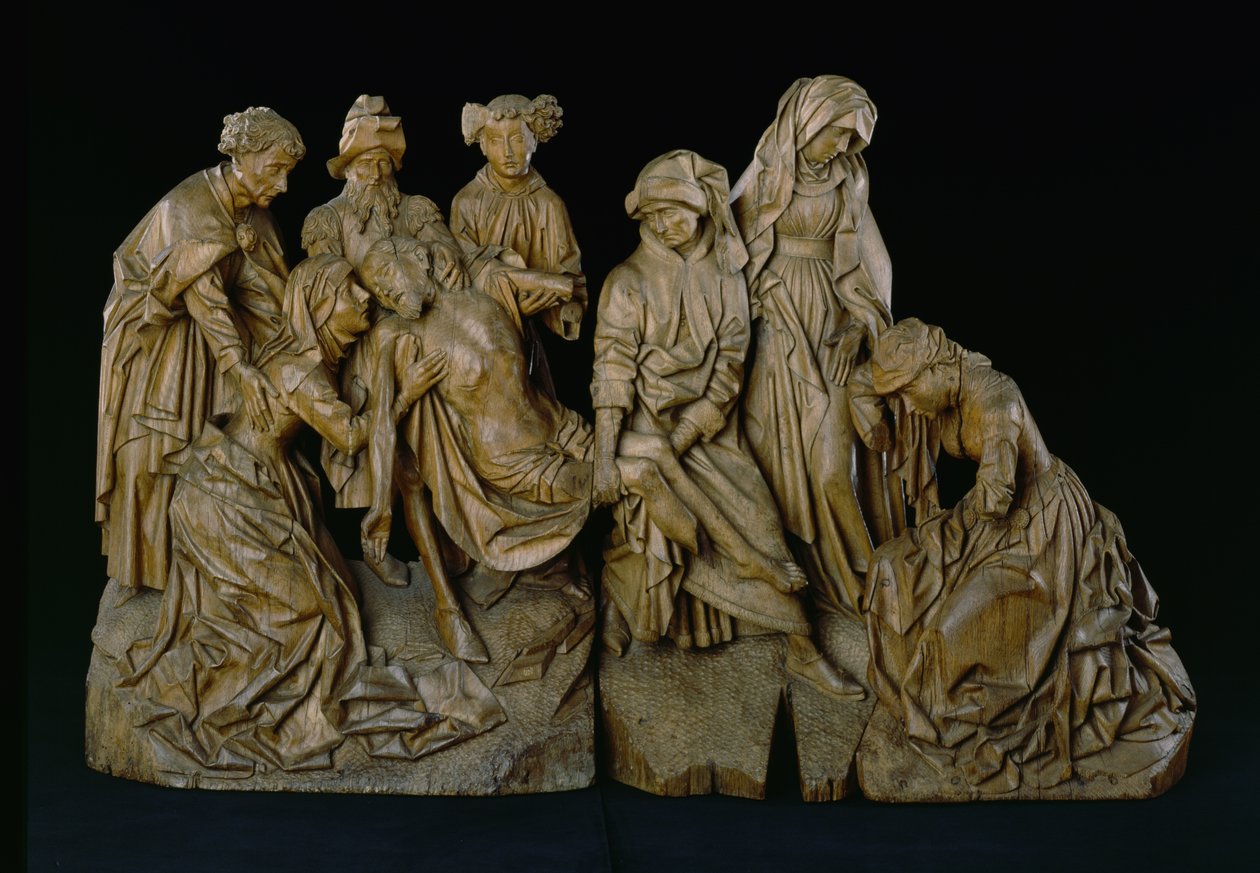 The Lamentation, 1460 (eik med spor av polykromi) av Master of the Arenberg Lamentation Master of the Arenberg Lamentation