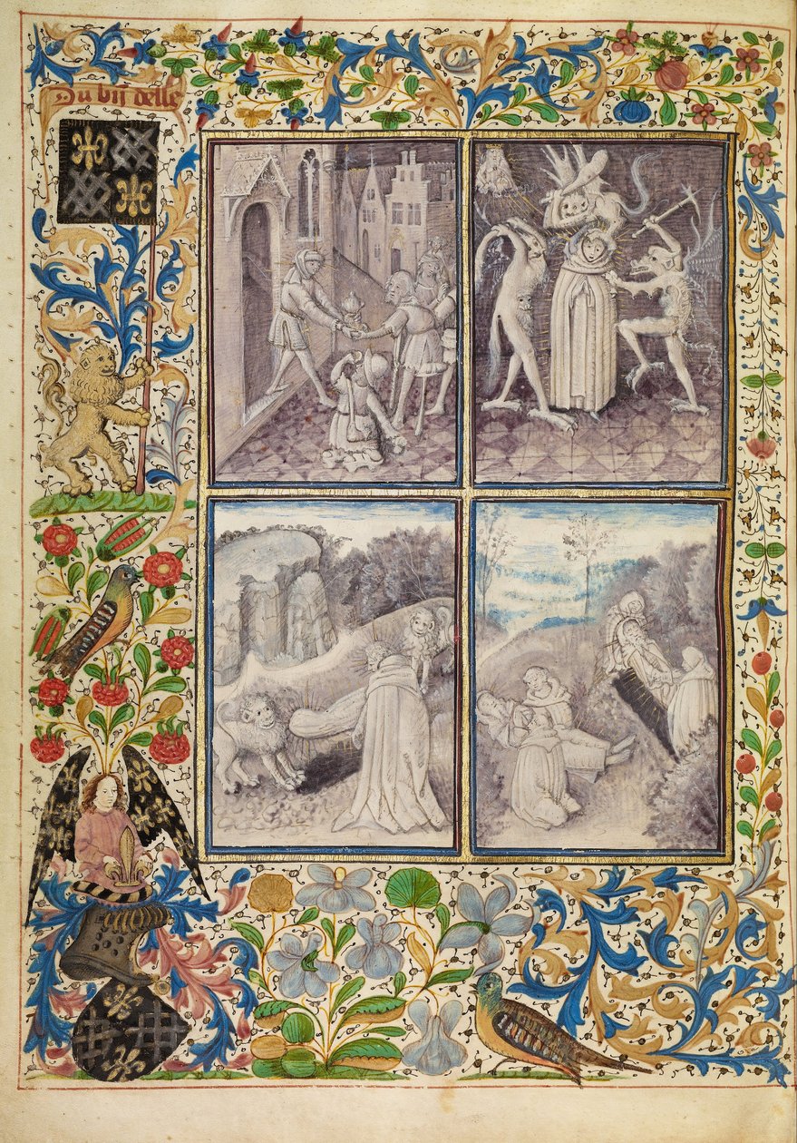 Saint Anthony gir klærne til de fattige; Anthony som lider av fristelser; Anthony begraver Paul i ørkenen; Saint Anthony