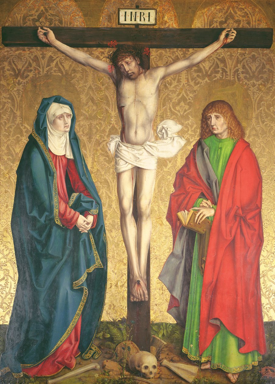 Korsfestelse, sentralt panel fra retablet på høyalteret, 1430 av Master of the Carnation