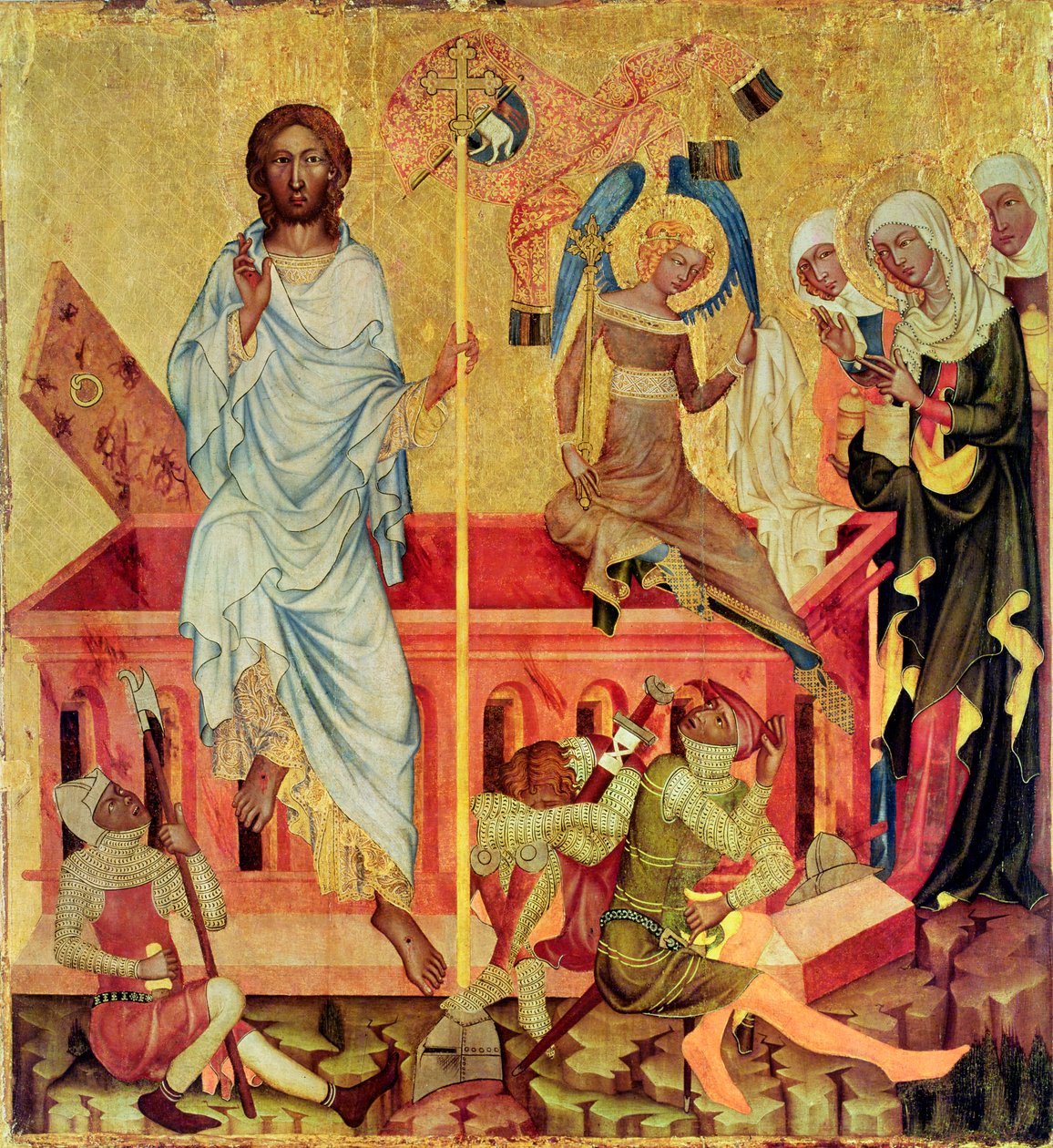 Resurrection of Christ, ca. 1350 (tempera på panel) av Master of the Cycle of Vyssi Brod