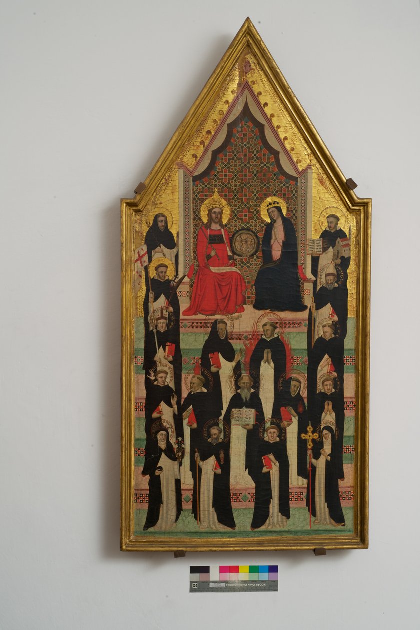 Jomfruen, Kristus og 17 hellige (tempera på panel) av Master of the Dominican Effigies