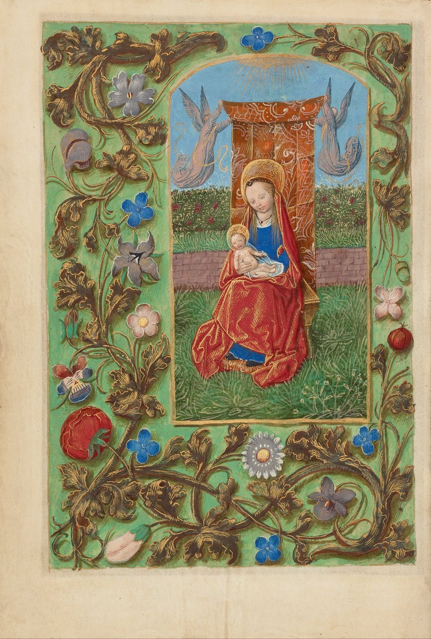 Jomfruen og barnet er på plass av Master of the Dresden Prayer Book