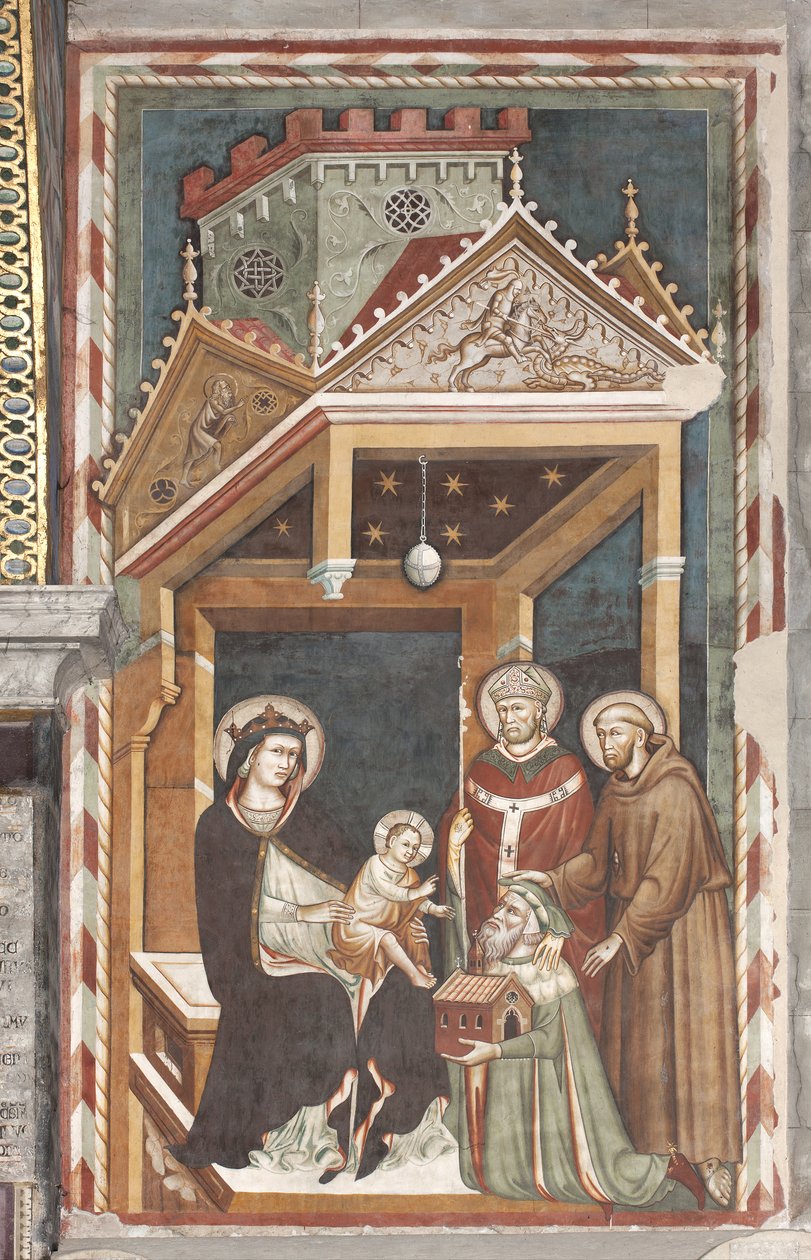 Madonna og barn med Saint Francis, Saint Nicholas og Antonio Fissiraga, Fissiraga Tomb, 1318 av Master of the Fissiraga Tomb Master of the Fissiraga Tomb