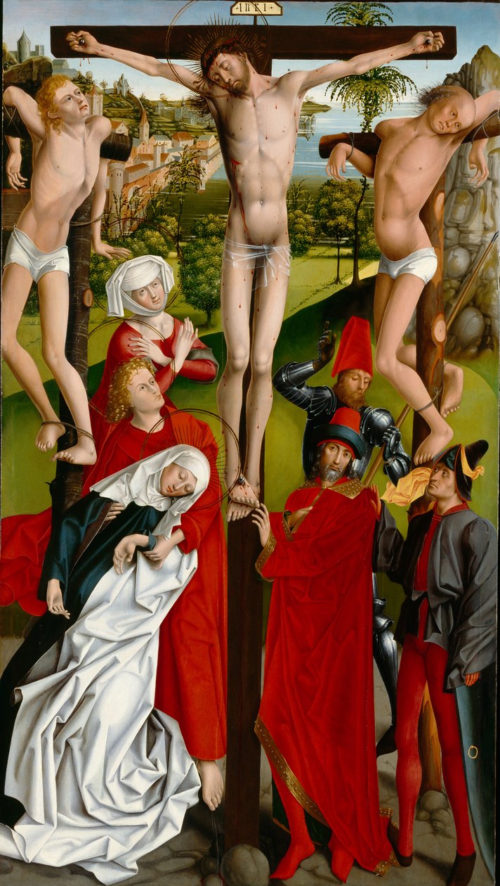 The Crucifixion, ca. 1470 (olje på trepanel) av Master of the Freising Visitation
