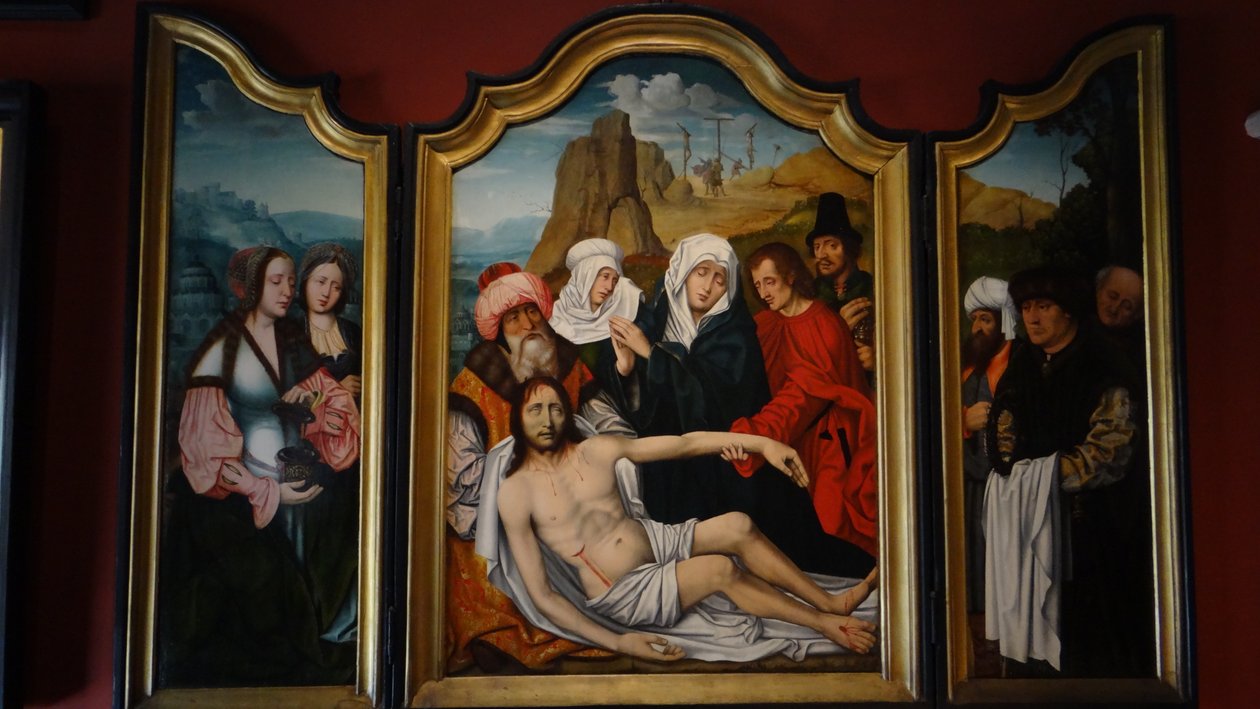 Triptych av korsfestelsen av Master of the Holy Blood