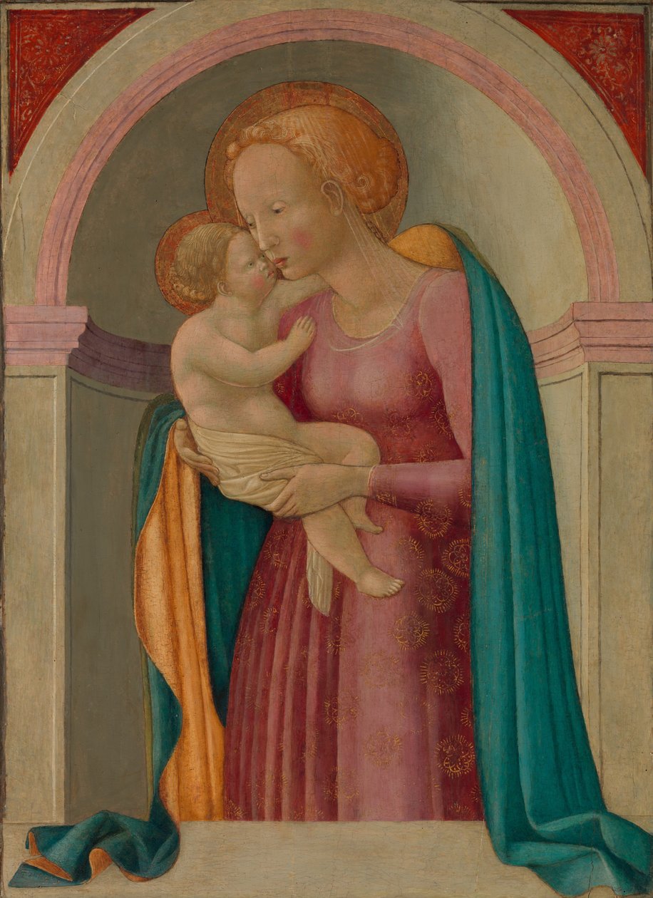 Madonna og barn (tempera og gull på tre) av Master of the Lanckoronski Annunciation Master of the Lanckoronski Annunciation