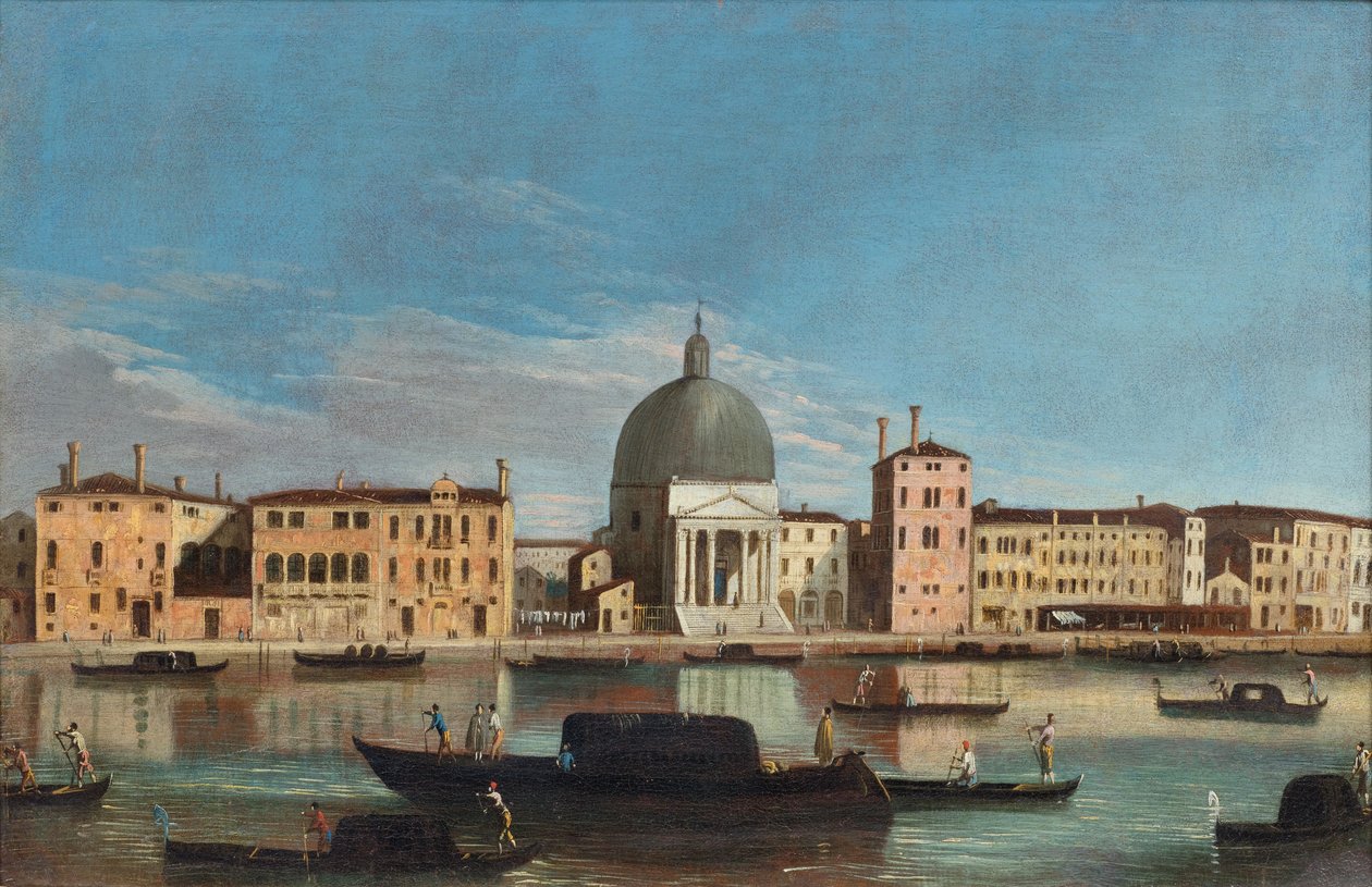 Canal Grande med kirken San Simeone Piccolo. av Master of the Langmatt Foundation Views