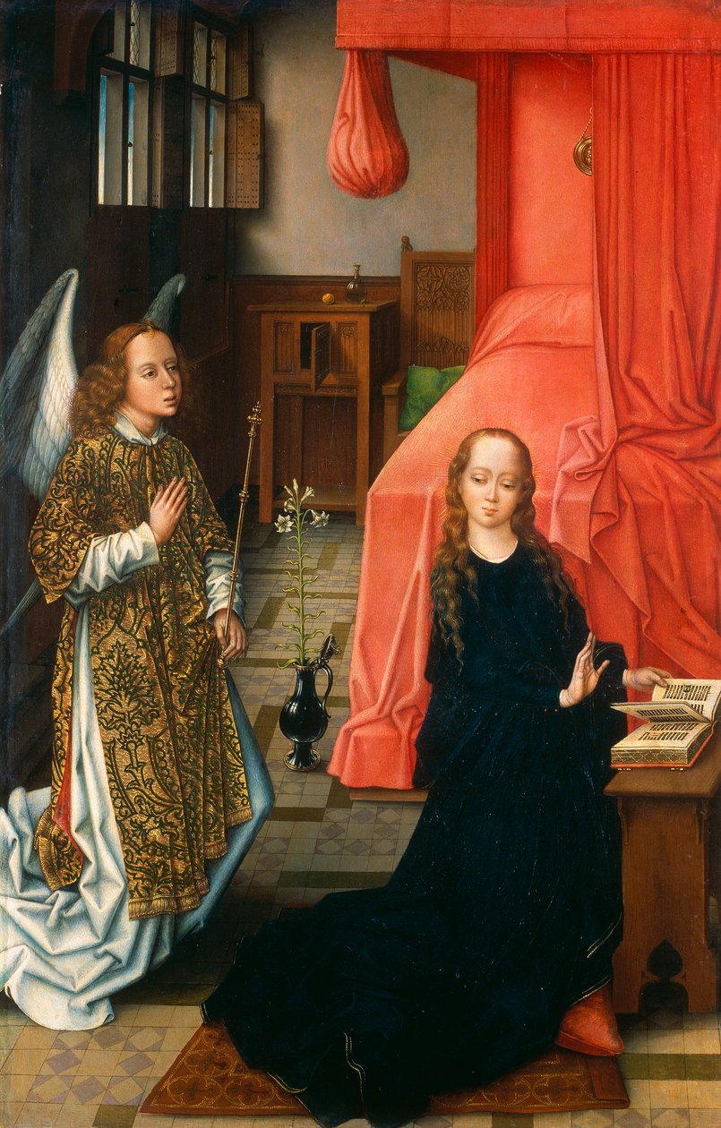 Bebudelsen, verk av Mesteren av legenden om Saint Catherine av Master of the Legend of St. Catherine