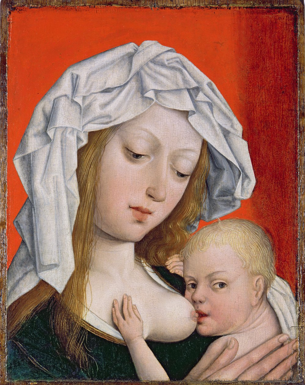 Madonna Nursing the Christ Child, sent på 1400-tallet (tempera på tre) av Master of the Legend of the Magdalen