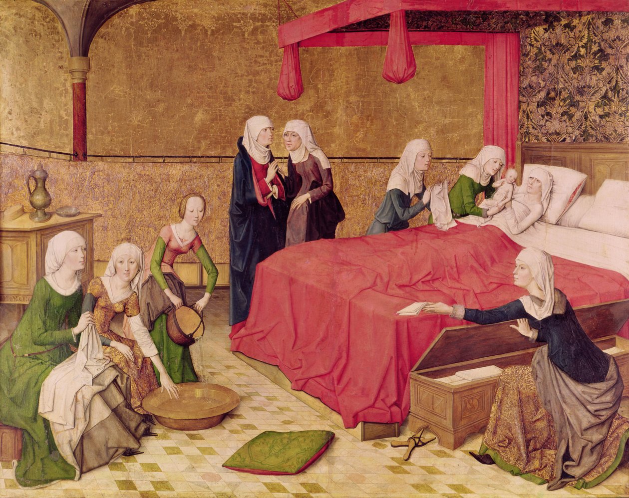 Jomfruens fødsel av Master of the Life of Virgin Mary